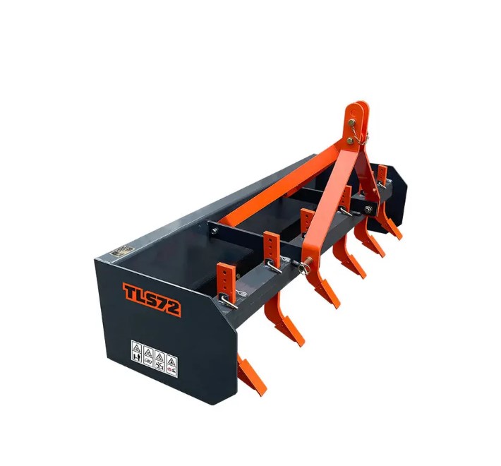 72" Heavy-Duty Box Scraper Blade with Ripper Shanks – Fits 25-50 HP Tractors