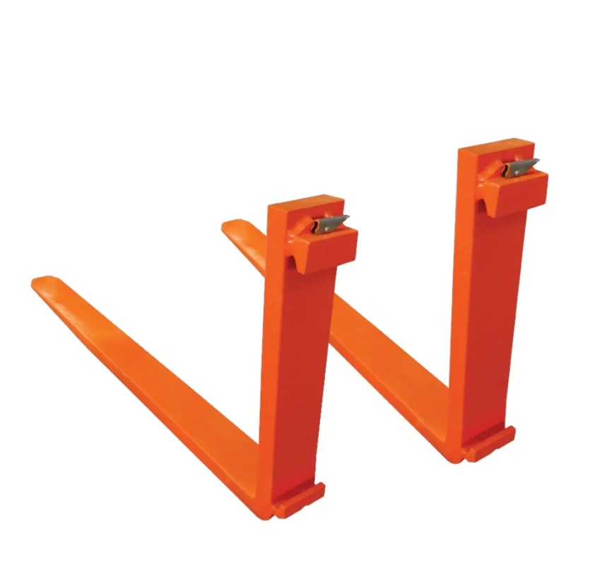 60" 3 Ton Pallet Forks, 4620 LB Load Capacity, Tapered & Polished, Boron-Carbon Steel, Class III A Compatibility, Quick Assembly/Mounting, Sold by pair