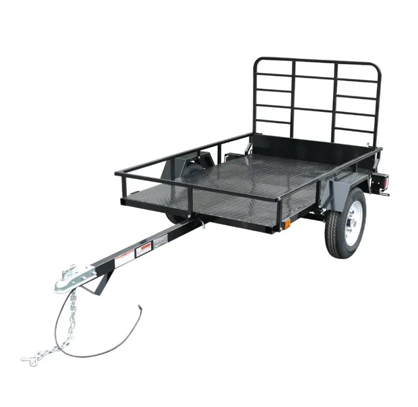4' x 6' Single Axle Utility Trailer, 1580 Lb Payload Capacity, Robust Construction, 2" Coupler