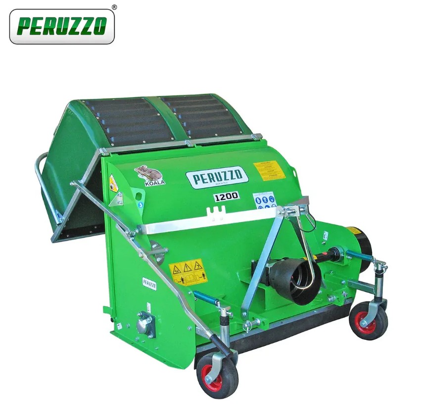 Peruzzo 46" Flail Collector Mower for 20 to 25 HP Tractors, Rear Mounted Hydraulic Opening, Category 1N, MFR #: Koala Ground 1200, Made in Italy