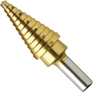 3/16 In. to 7/8 In. Titanium-Coated Step Drill Bit