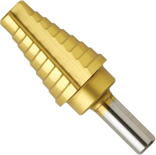 9/16 In. to 1 In. Titanium-Coated Step Drill Bit