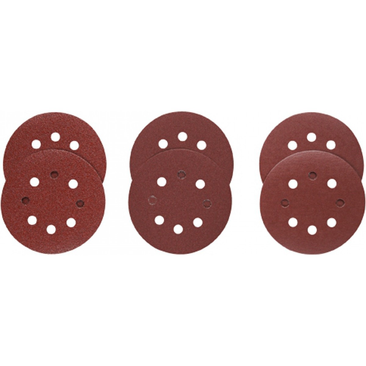 6 pc. Assortment 5 In. 8 Hole Hook-And-Loop Sanding Discs