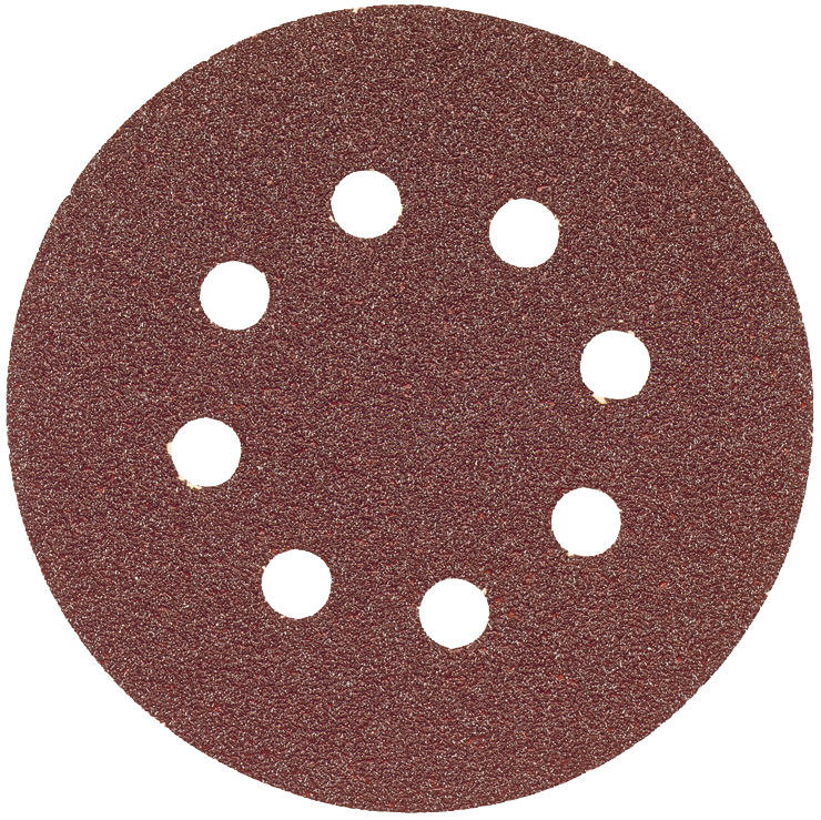 5 pc. 40 Grit 5 In. 8 Hole Hook-And-Loop Sanding Discs