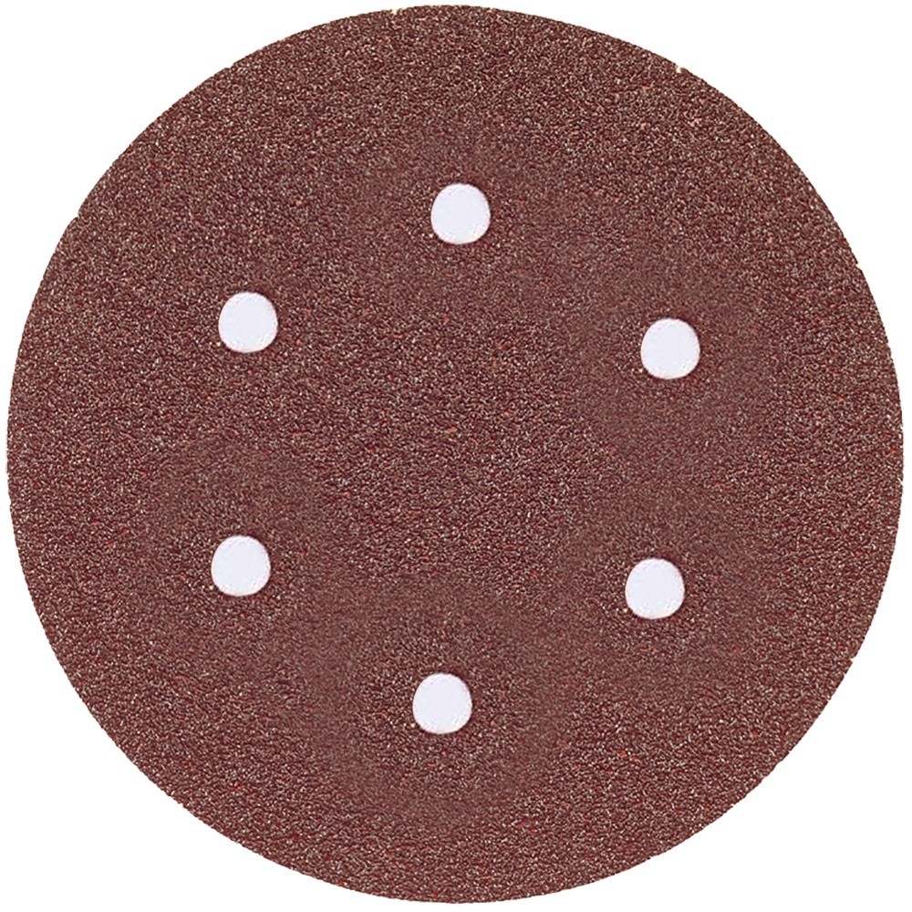 Assorted Grits 6 In. 6 Hole Hook-And-Loop Sanding Discs