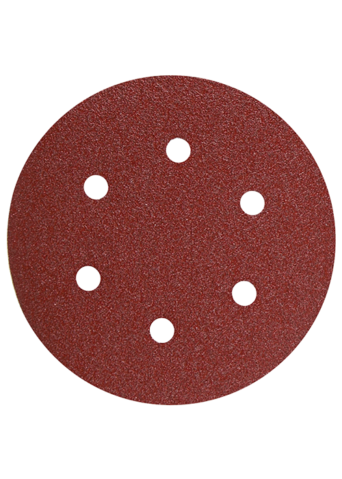 5 pc. 40 Grit 6 In. 6 Hole Hook-And-Loop Sanding Discs