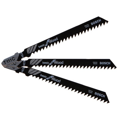 3 pc. 4 In. 8 TPI Basic for Wood T-Shank Jig Saw Blades
