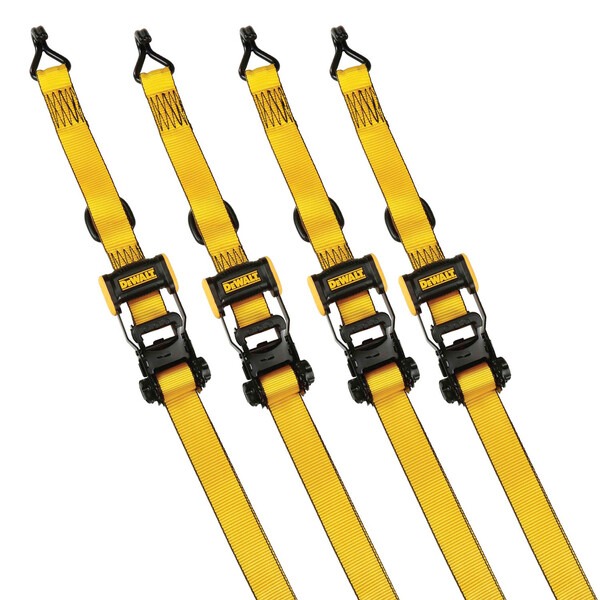 1.5" x 16' Medium Duty Ratchet Tie Down Straps 3300 LB Break Strength (4 PK)